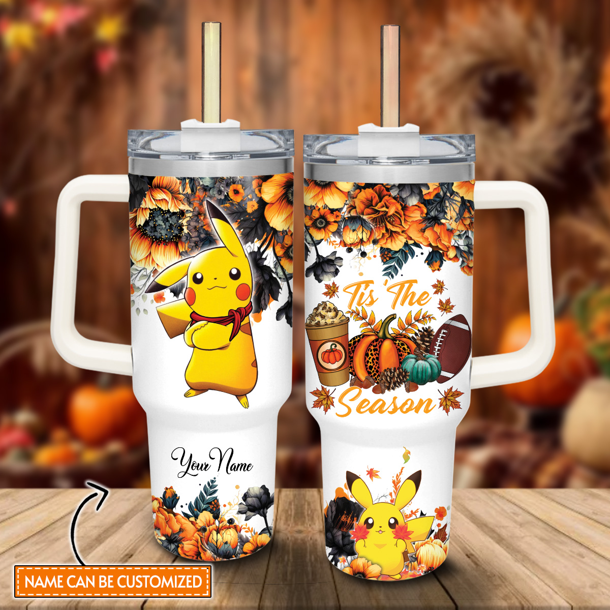 Pikachu Pokemon Cartoon Custom Stanley Cup 40 oz 30 oz Tumbler With HandleTVC2301815