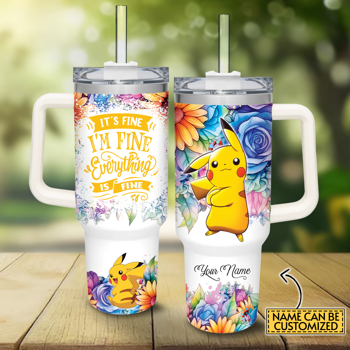 Pikachu Pokemon Cartoon Custom Stanley Cup 40 oz 30 oz Tumbler With HandleTVC2301822