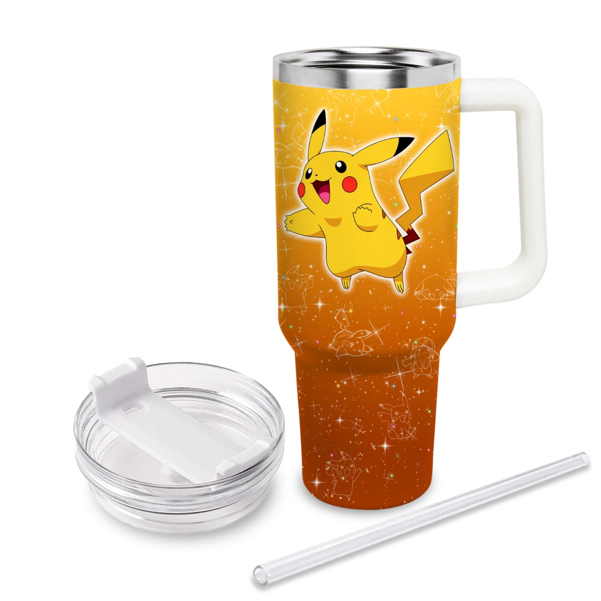 Pikachu Pokemon Cartoon Custom Stanley Cup 40 oz 30 oz Tumbler With HandleTVC2301830 - Image 3