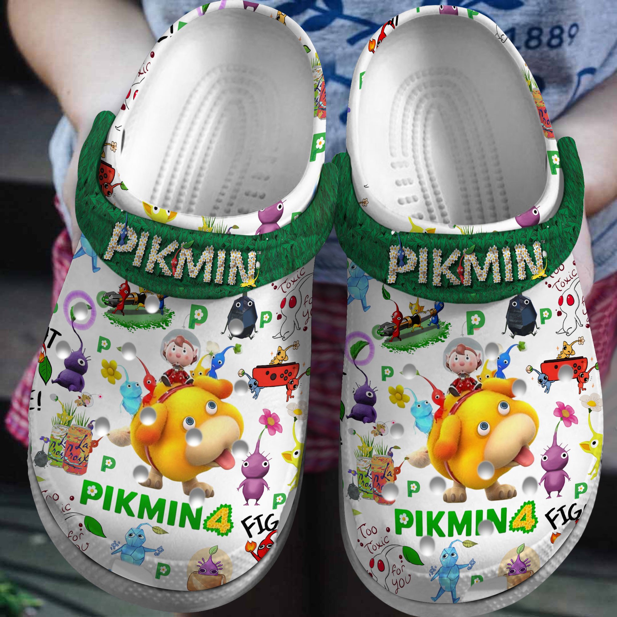 Pikmin 4 Nintendo Switch Game Crocs Crocband Clogs Shoes Comfortable For Men Women and Kids