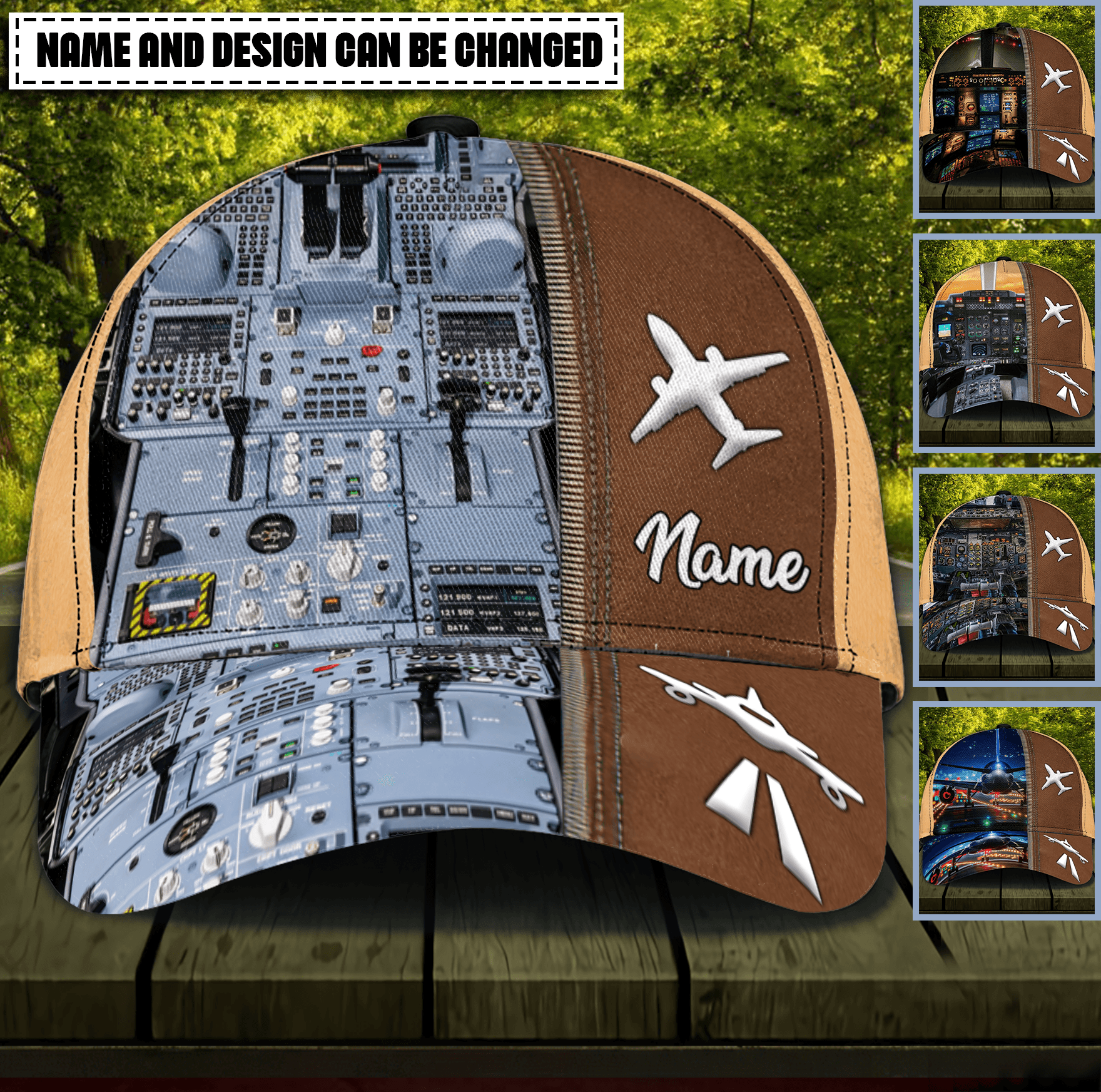 Pilot Flight Deck Personalized Classic Cap, Personalized Gift for Pilot Trucker Hats Custom Hats Gifts For Men & Women
