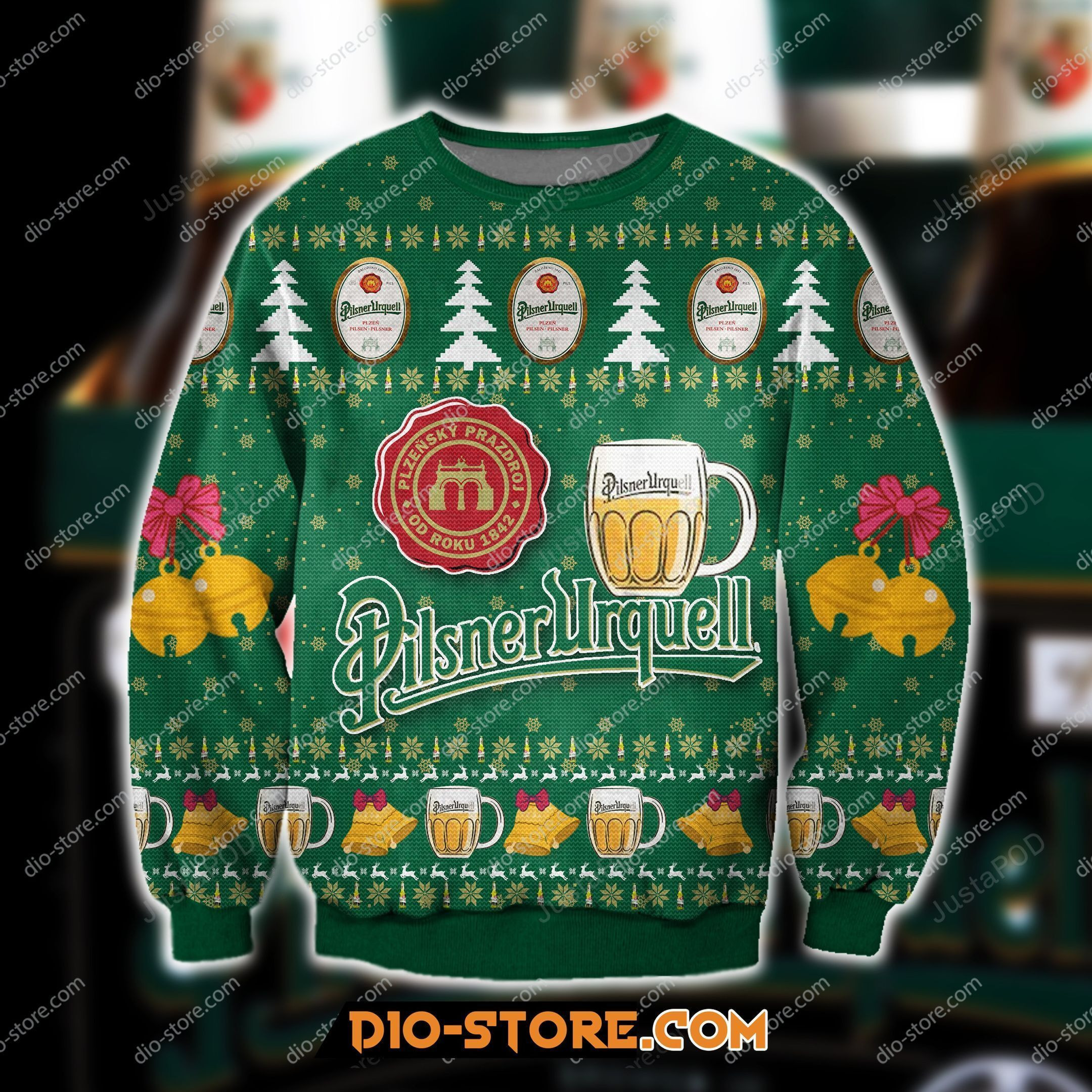 Pilsner Urquell Knitting Ugly Christmas Sweater Adult 3D Funny Matching for family