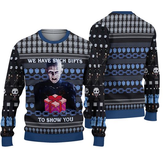 Pinhead Hellraisers Ugly Christmas Sweater, Christmas Sweater, Ugly Knitted Sweater - Image 4