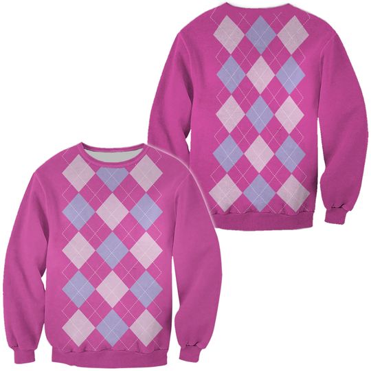 Pink Argyle Baby Costume Crewneck Sweatshirt, Kpop Demon Sweater, Kpop Demon Inspired Movie, Baby Saja Boys Huntrx Gift - Image 2