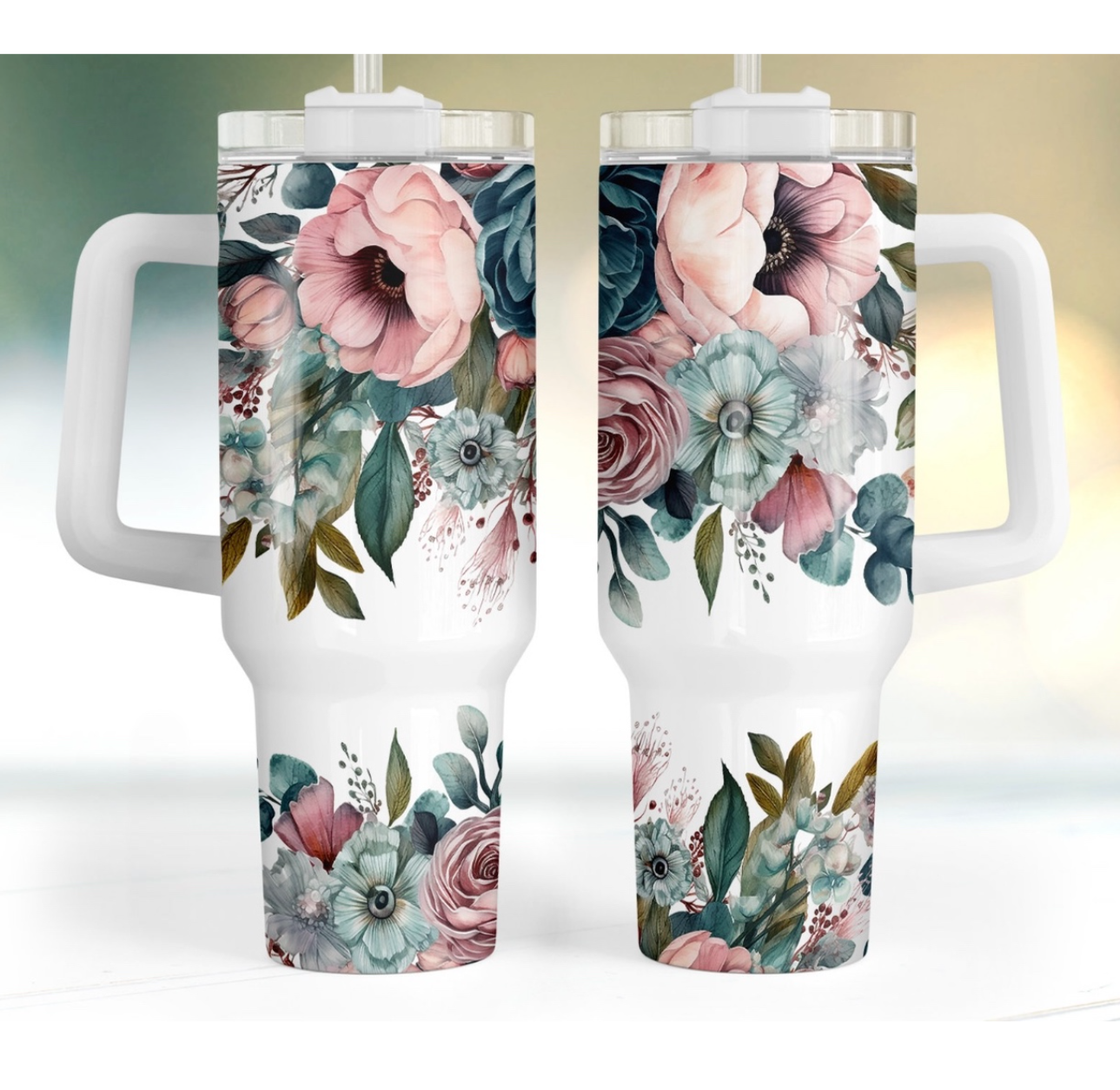 Pink Blossom Flower Custom Stanley Cup 40 oz 30 oz Tumbler With HandleTVC2301752