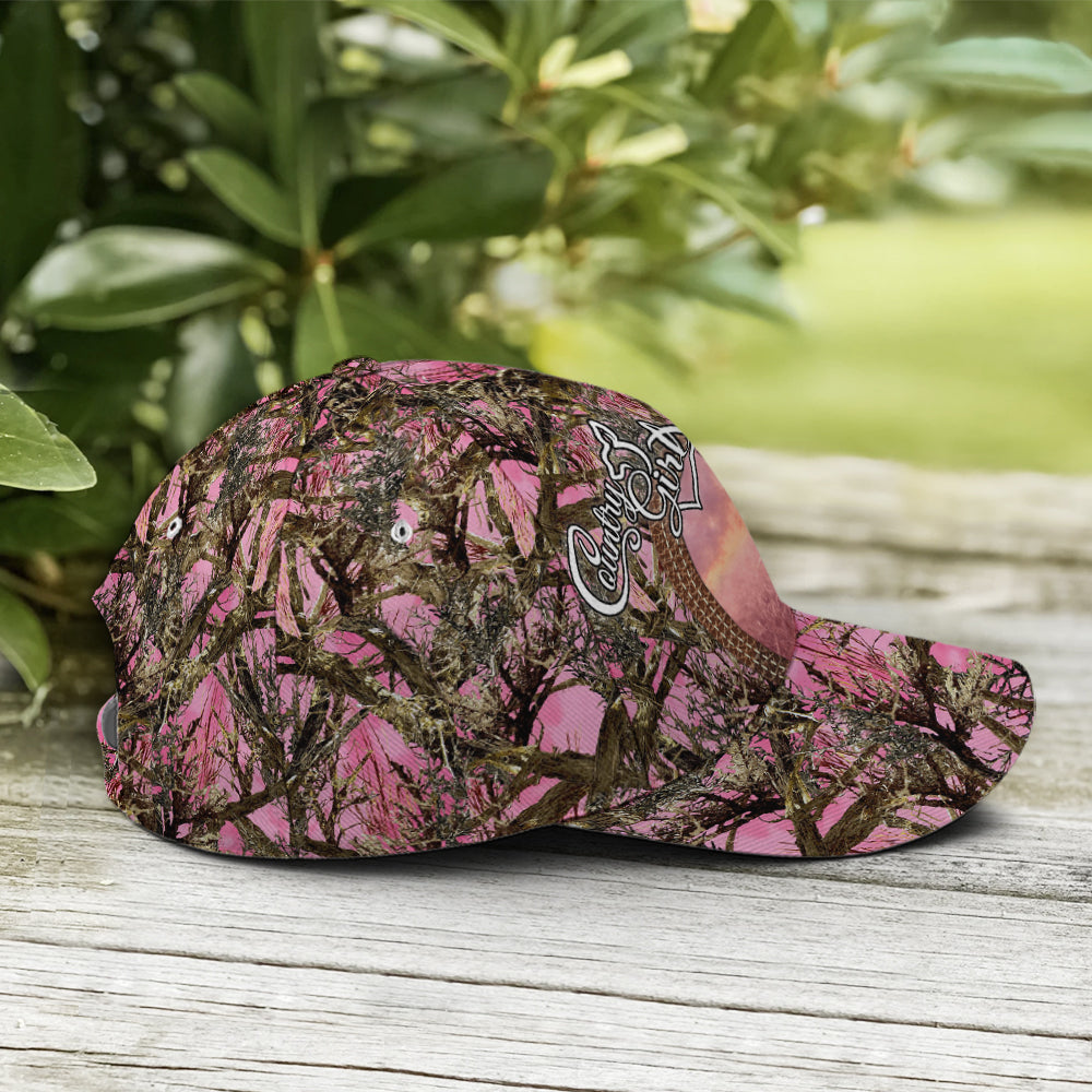 Pink Camouflaged Deer Hunting Baseball Cap Trucker Hats Custom Hats Gifts For Men & Women