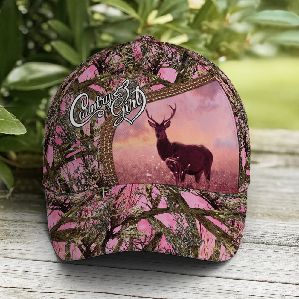 Pink Camouflaged Deer Hunting Baseball Cap Trucker Hats Custom Hats Gifts For Men & Women