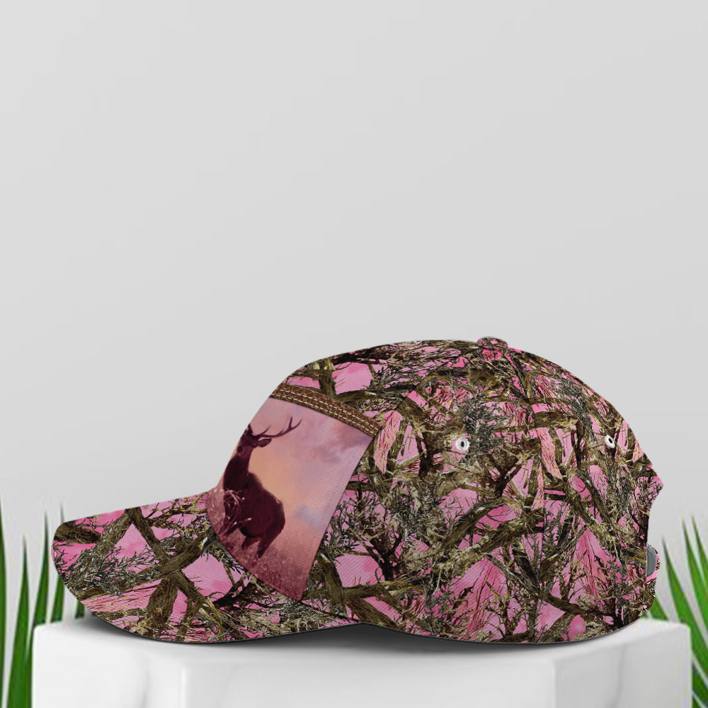 Pink Camouflaged Deer Hunting Baseball Cap Trucker Hats Custom Hats Gifts For Men & Women
