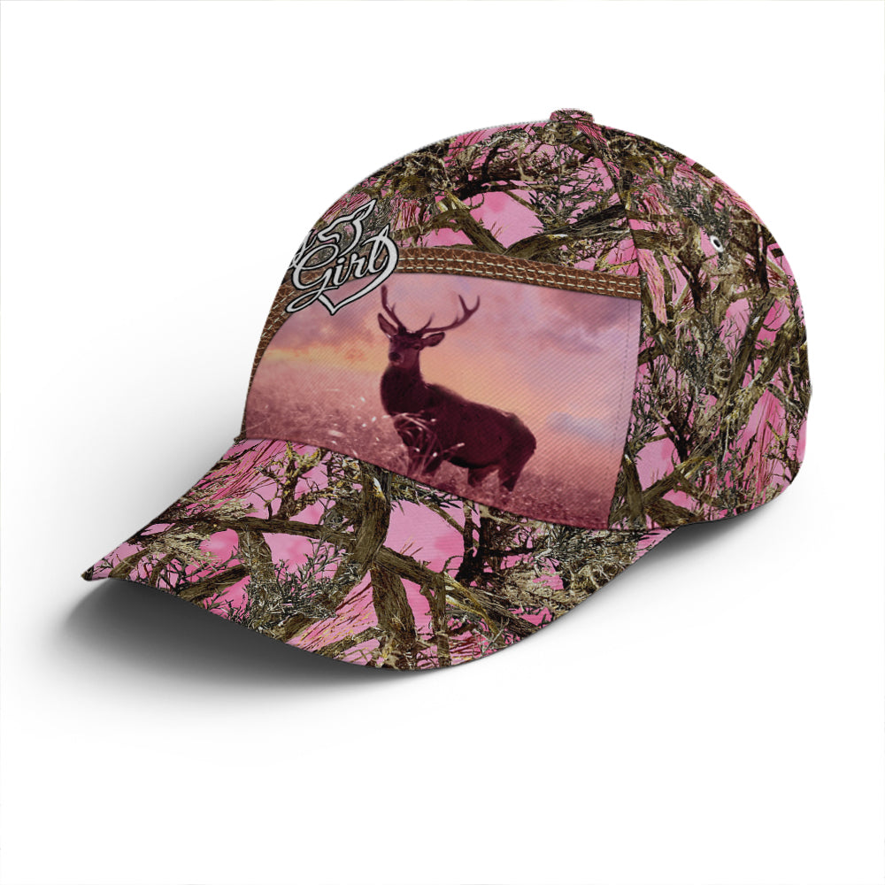 Pink Camouflaged Deer Hunting Baseball Cap Trucker Hats Custom Hats Gifts For Men & Women
