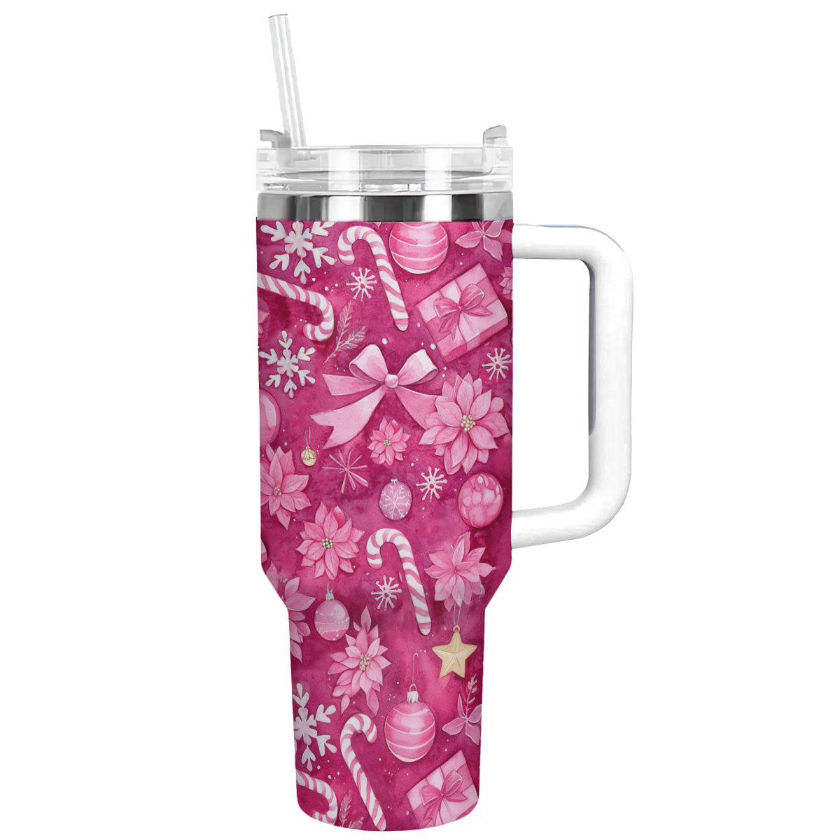 Pink Christmas Custom Stanley Cup 40 oz 30 oz Tumbler With HandleTVC2301501