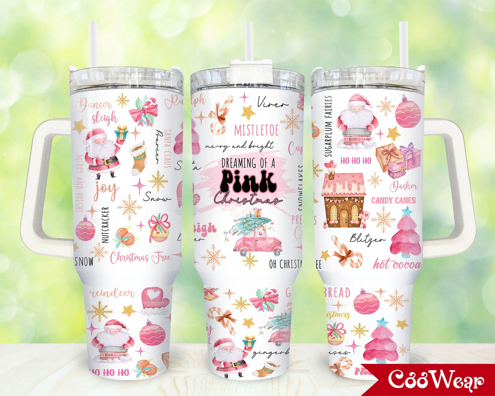 Pink Christmas Custom Stanley Cup 40 oz 30 oz Tumbler With HandleTVC2301876