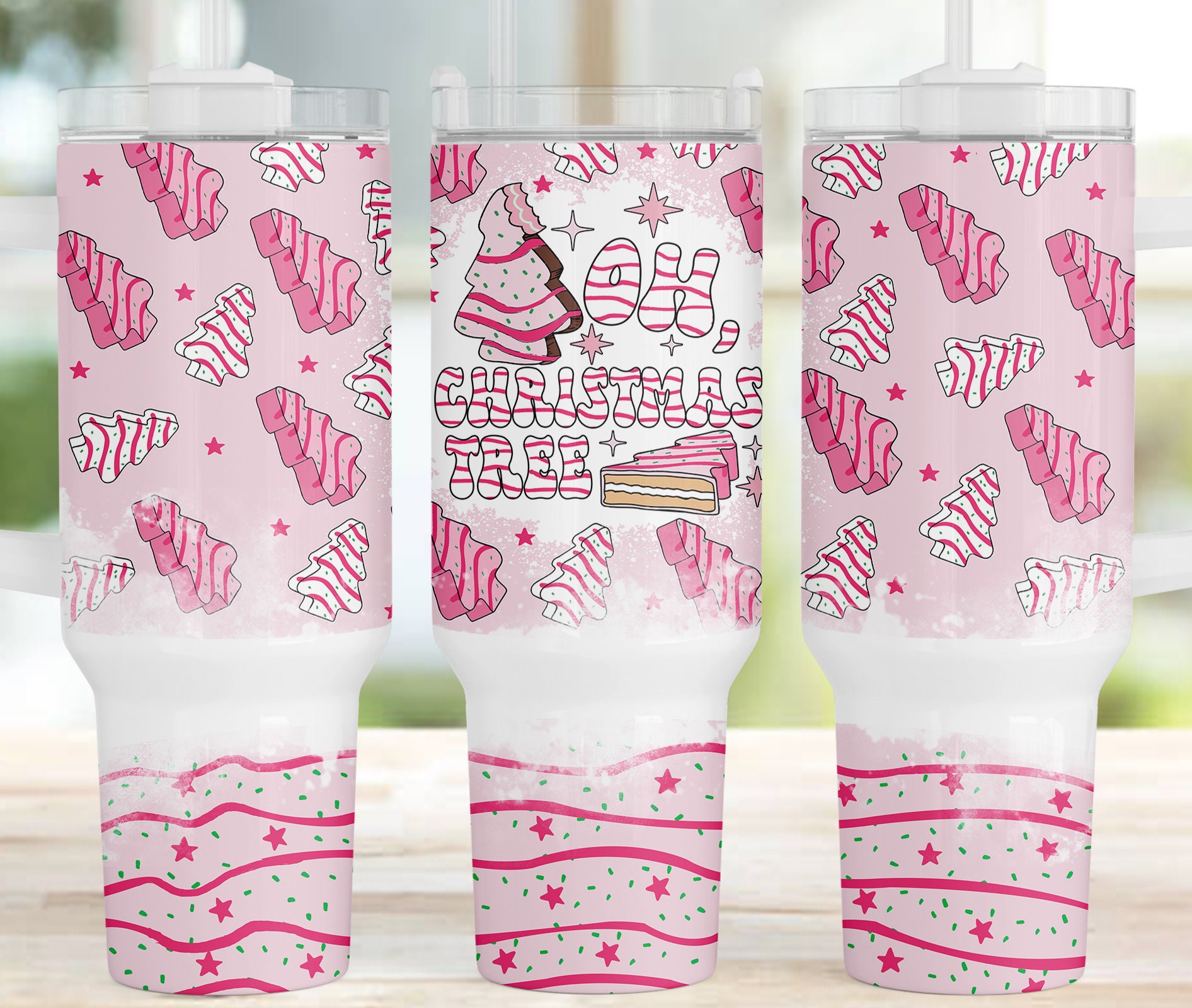 Pink Christmas Tree Cakes Custom Stanley Cup 40 oz 30 oz Tumbler With HandleTVC2301960