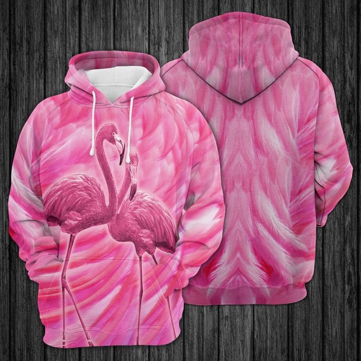Pink Flamingo 3D All Over Print Hoodie, Zip Hoodie