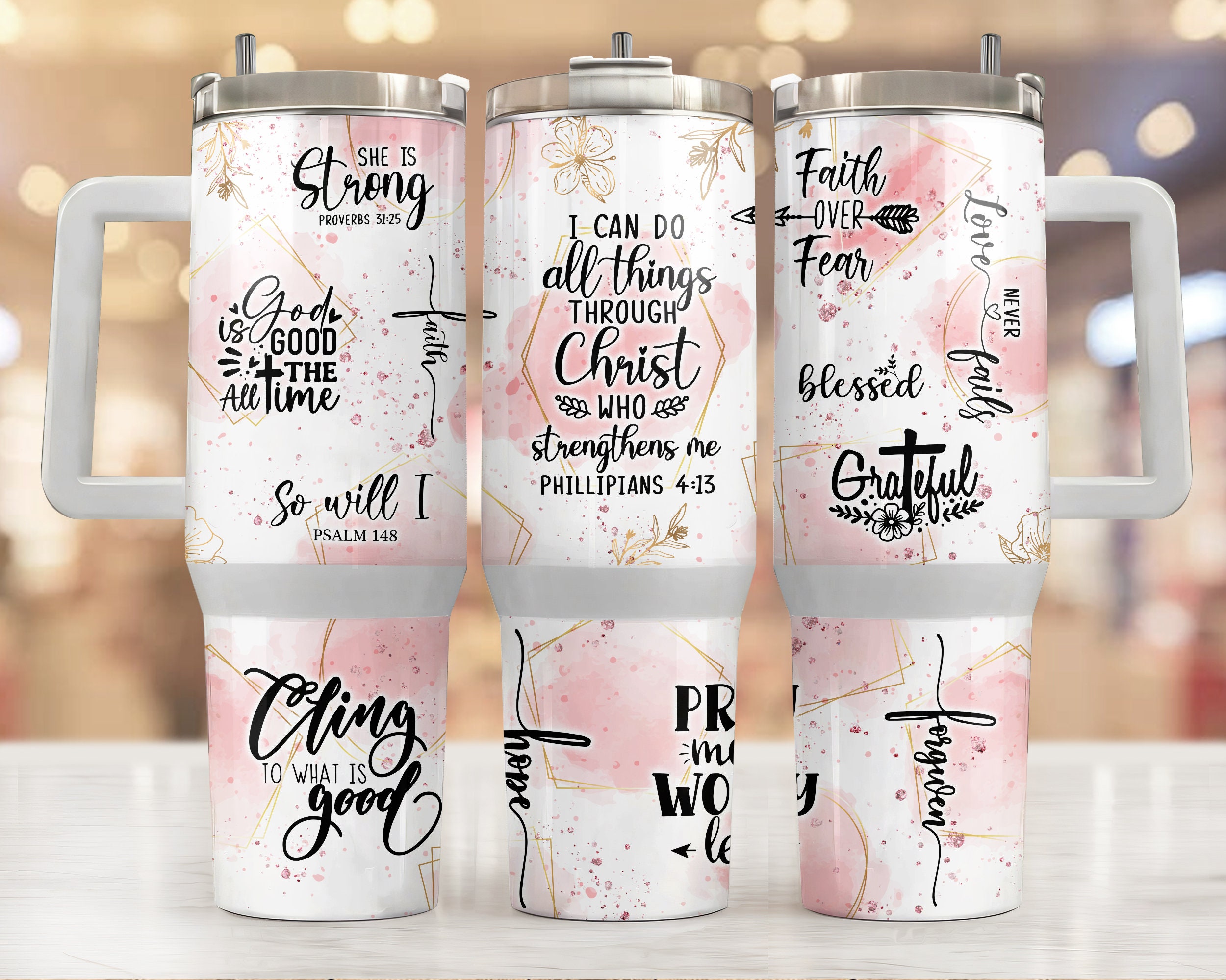 Pink Floral Custom Stanley Cup 40 oz 30 oz Tumbler With HandleTVC2301954