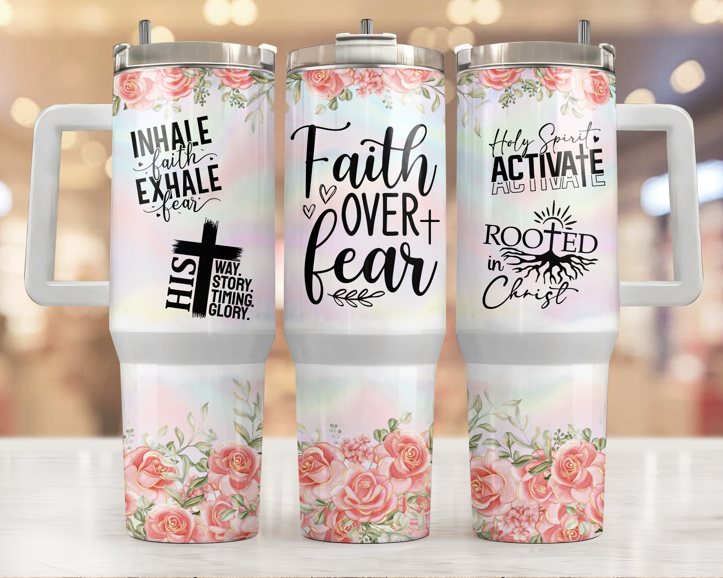 Pink Floral Custom Stanley Cup 40 oz 30 oz Tumbler With HandleTVC2301956