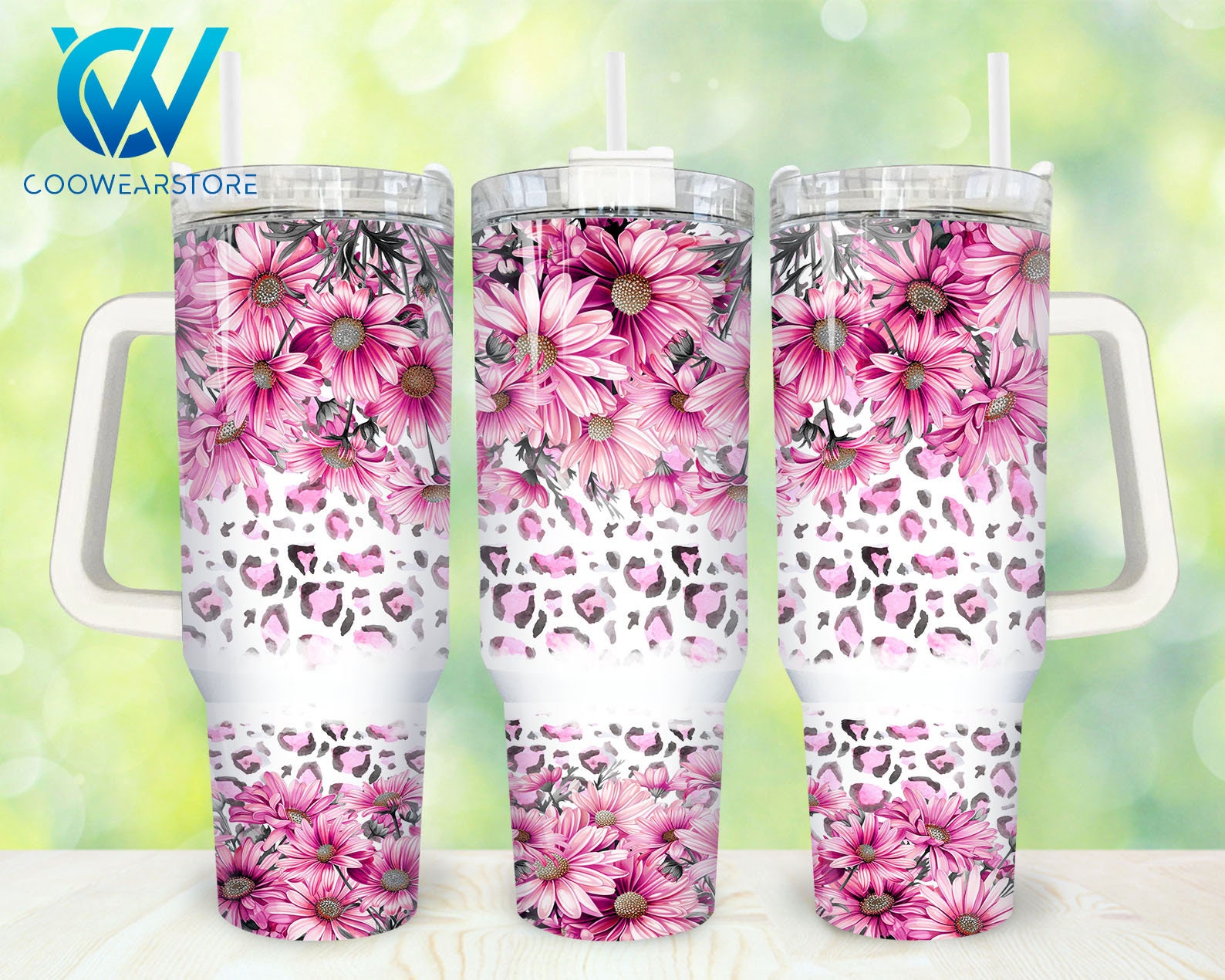 Pink Flowers Custom Stanley Cup 40 oz 30 oz Tumbler With HandleTVC2301859