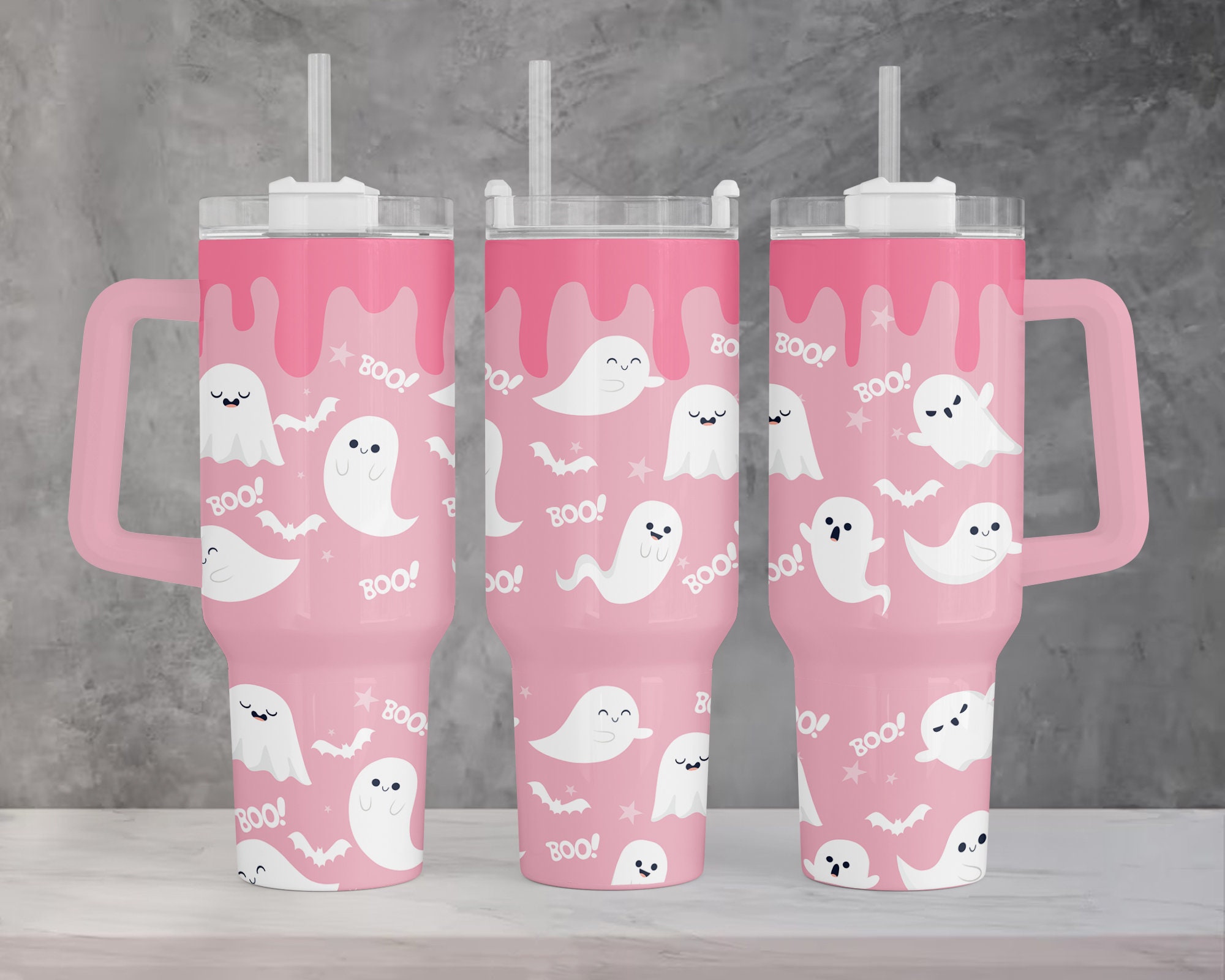 Pink Ghost Halloween Custom Stanley Cup 40 oz 30 oz Tumbler With HandleTVC2301960