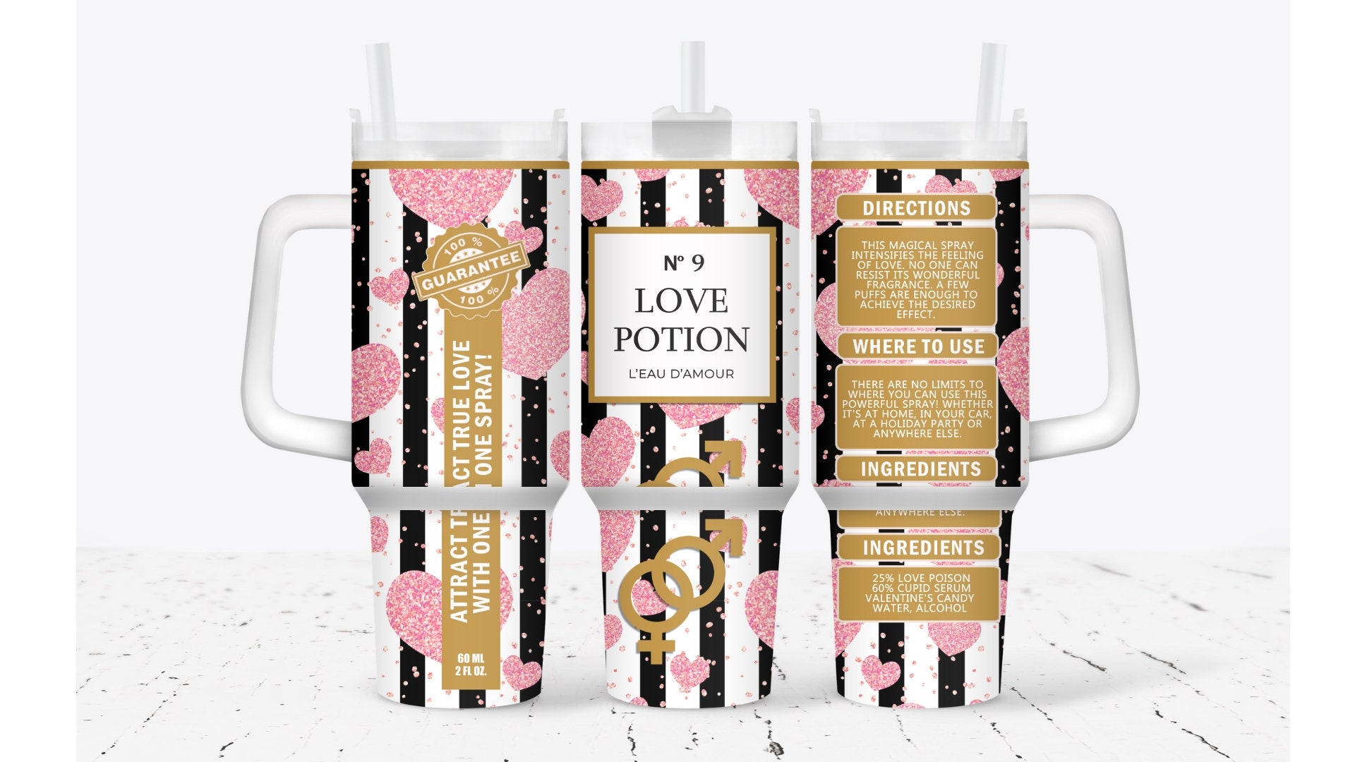 Pink Heart Valentines Gift Custom Stanley Cup 40 oz 30 oz Tumbler With HandleTVC2301929