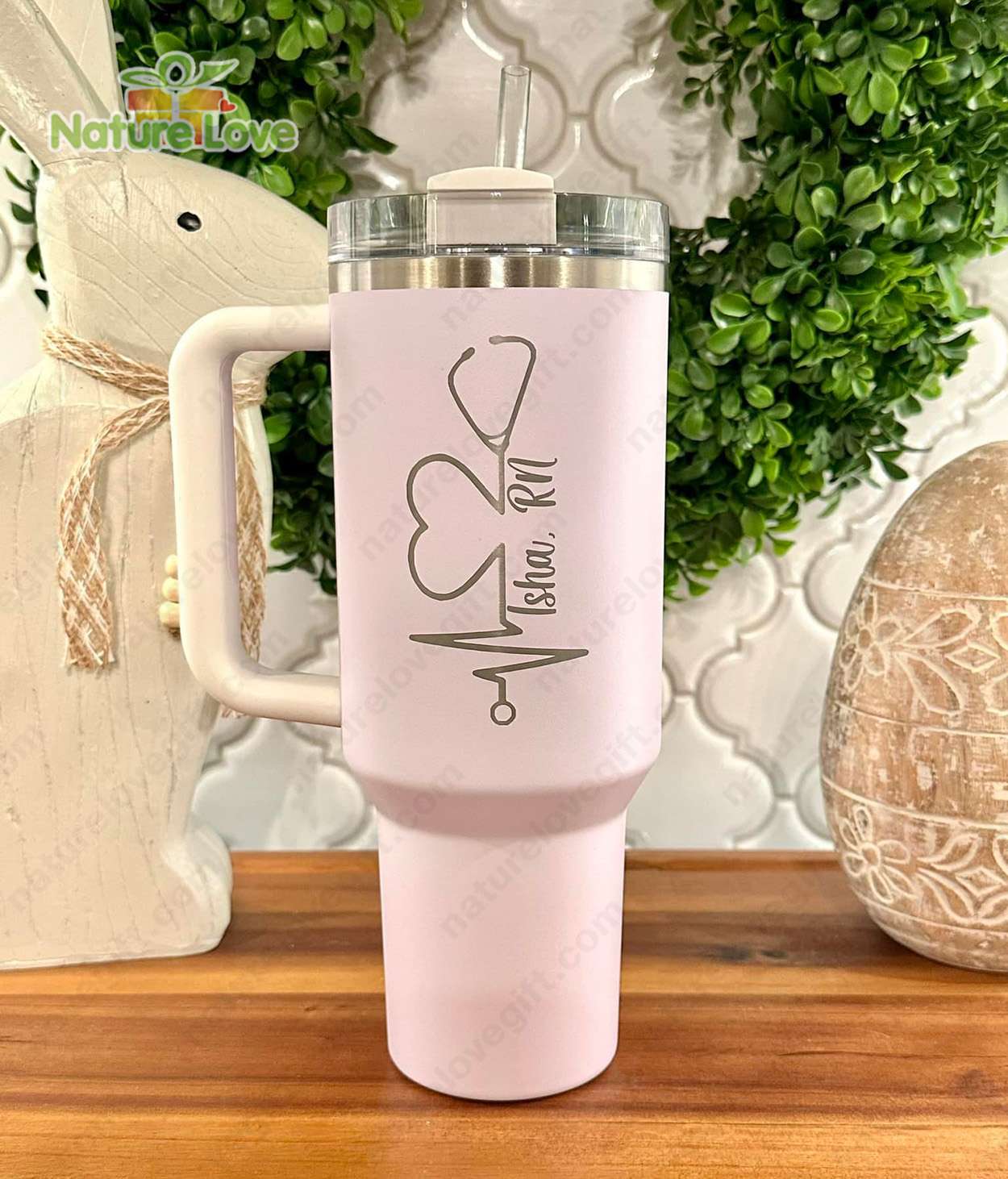 Pink Heartbeat Custom Stanley Cup 40 oz 30 oz Tumbler With HandleTVC2301904