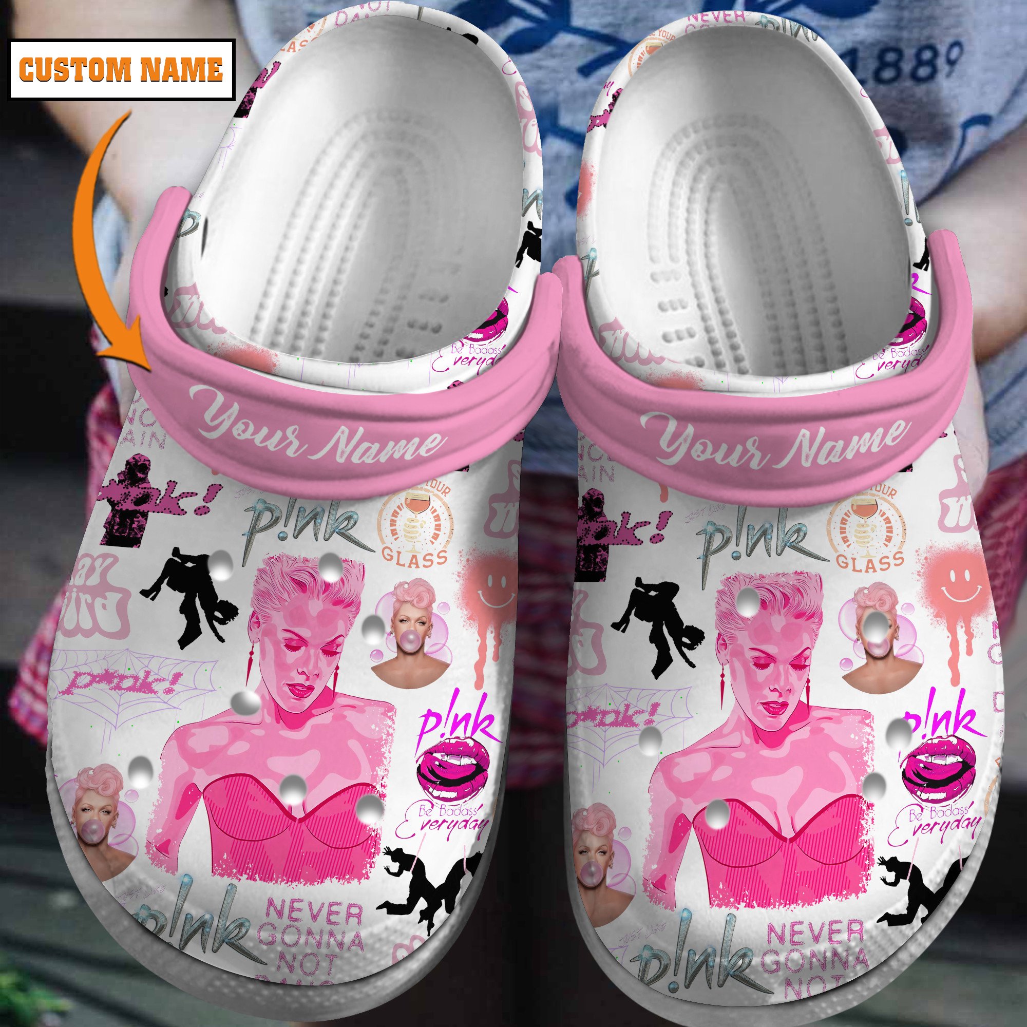 Pink Music Crocs Crocband Clogs Shoes Comfortable For Men Women and Kids