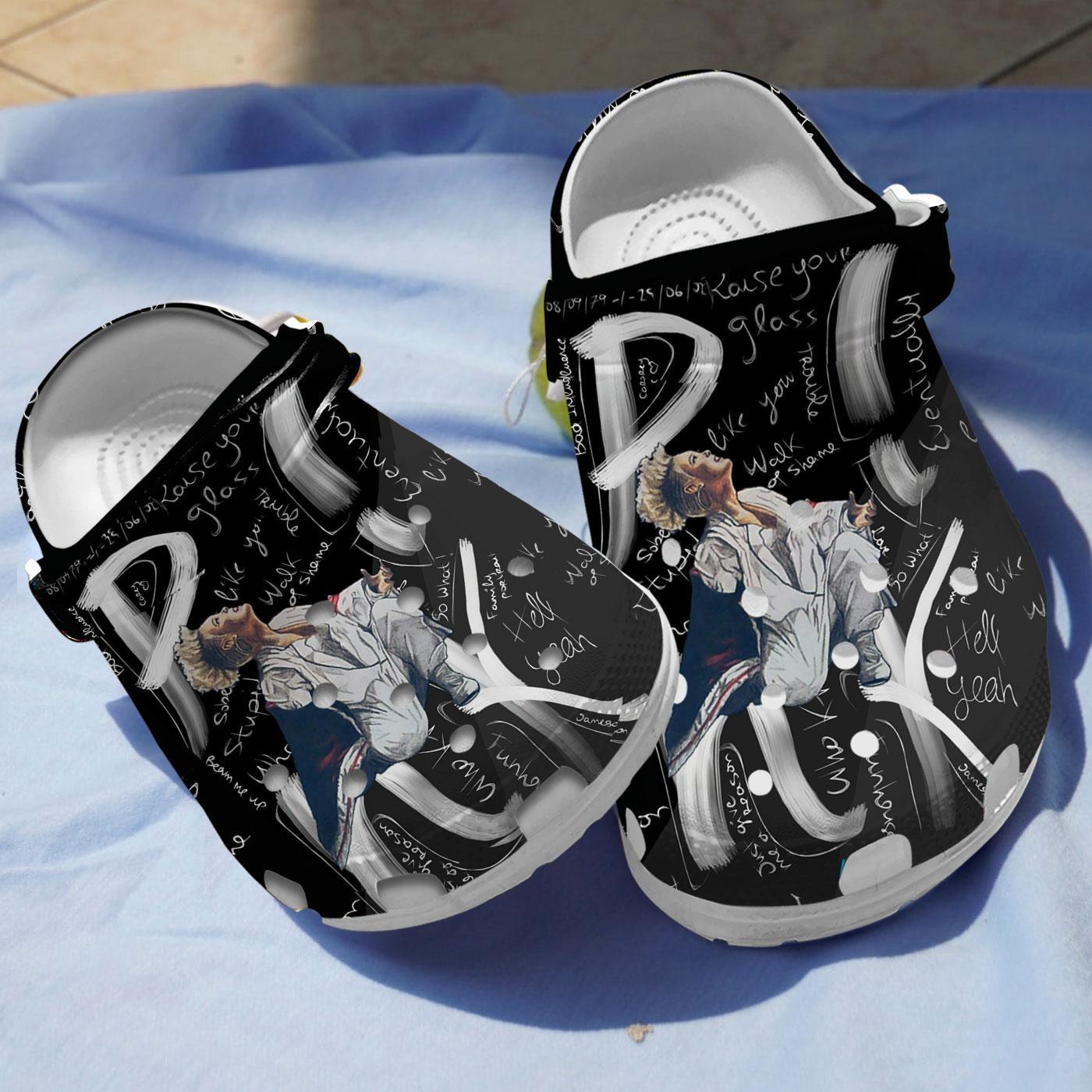 Pink Music Crocs Crocband Clogs Shoes Comfortable For Men Women and Kids