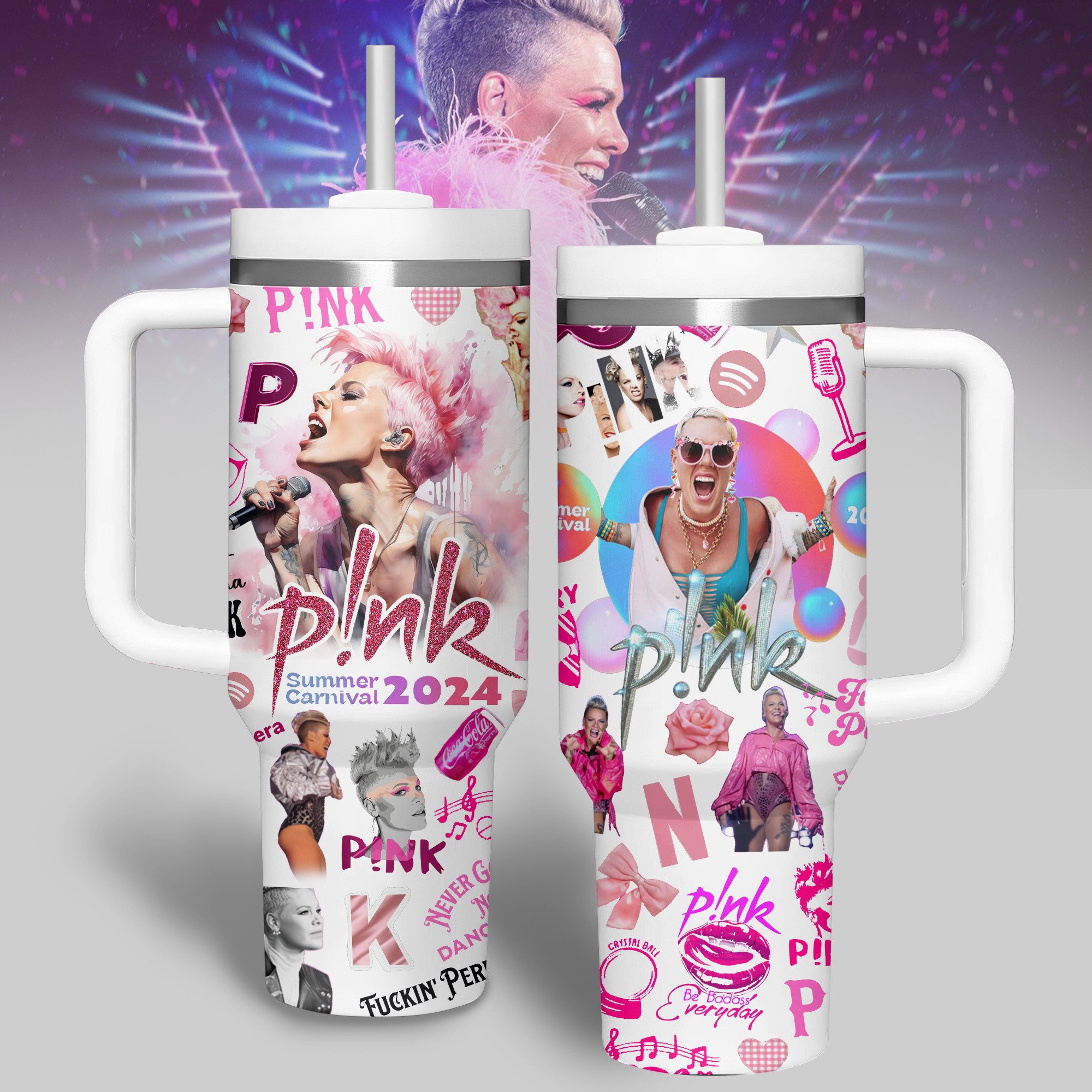 Pink Music Custom Stanley Cup 40 oz 30 oz Tumbler With HandleTVC2301516