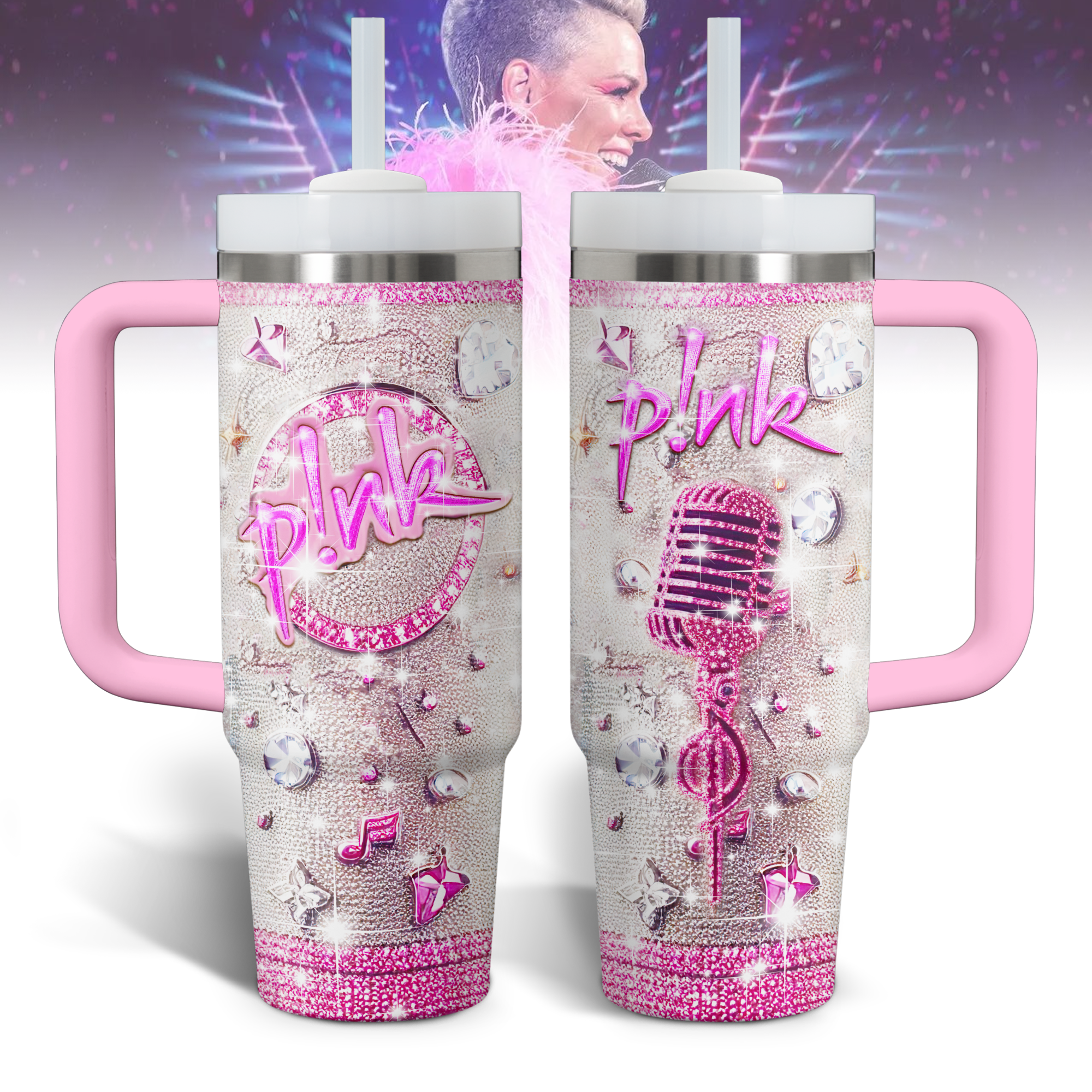 Pink Music Custom Stanley Cup 40 oz 30 oz Tumbler With HandleTVC2301798
