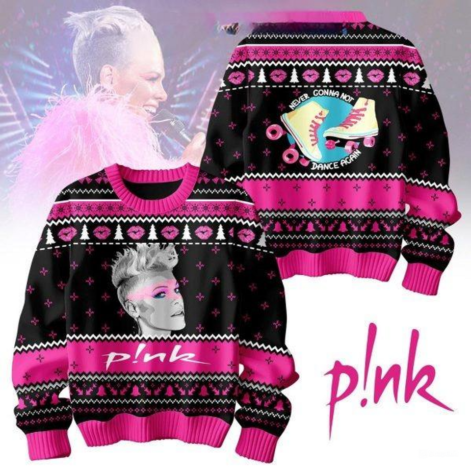 Pink Never Gonna Not Dance Again Christmas Ugly Sweatshirts, Gifts for Fan