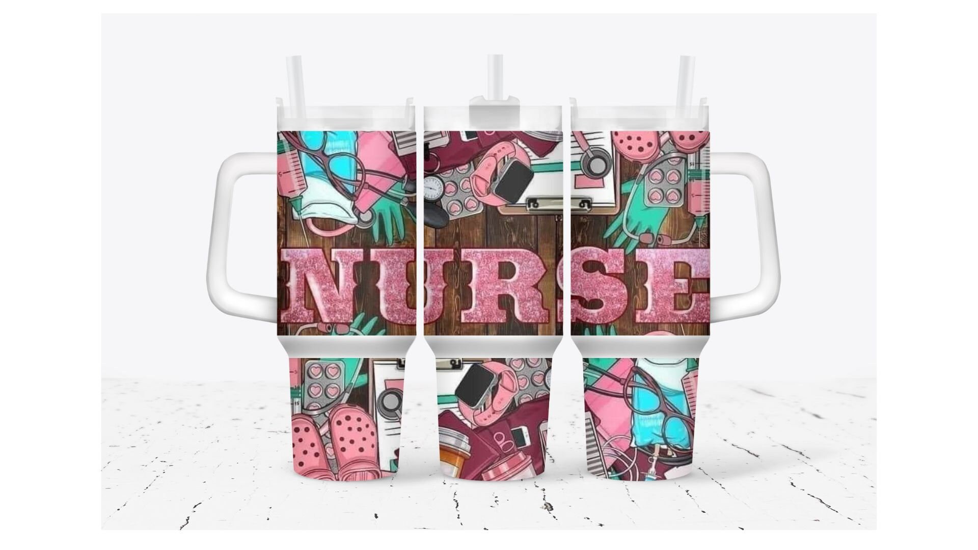 Pink Nurse Custom Stanley Cup 40 oz 30 oz Tumbler With HandleTVC2301932
