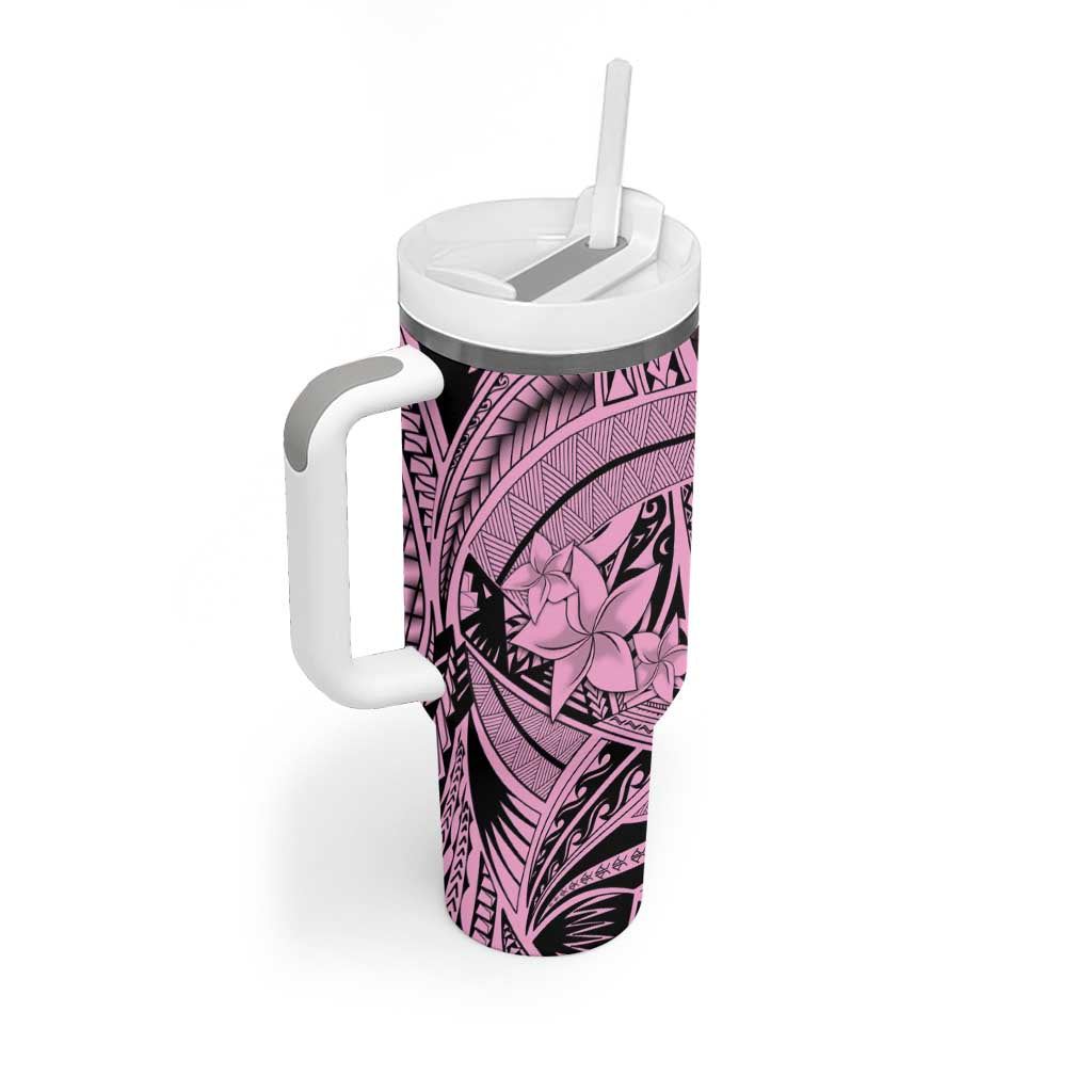 Pink Pacific Flowers Tribal Polynesian Custom Stanley Cup 40 oz 30 oz Tumbler With HandleTVC2301390 - Image 2
