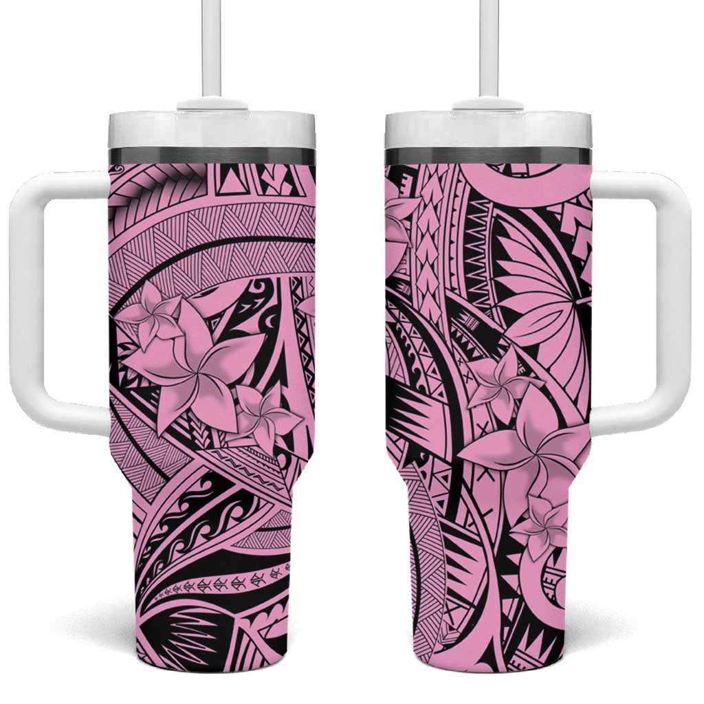 Pink Pacific Flowers Tribal Polynesian Custom Stanley Cup 40 oz 30 oz Tumbler With HandleTVC2301390