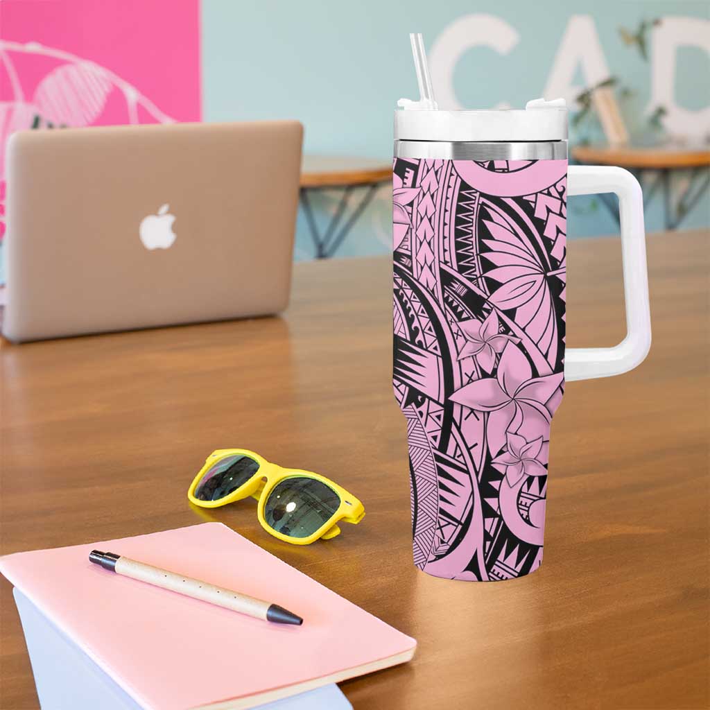 Pink Pacific Flowers Tribal Polynesian Custom Stanley Cup 40 oz 30 oz Tumbler With HandleTVC2301390 - Image 5