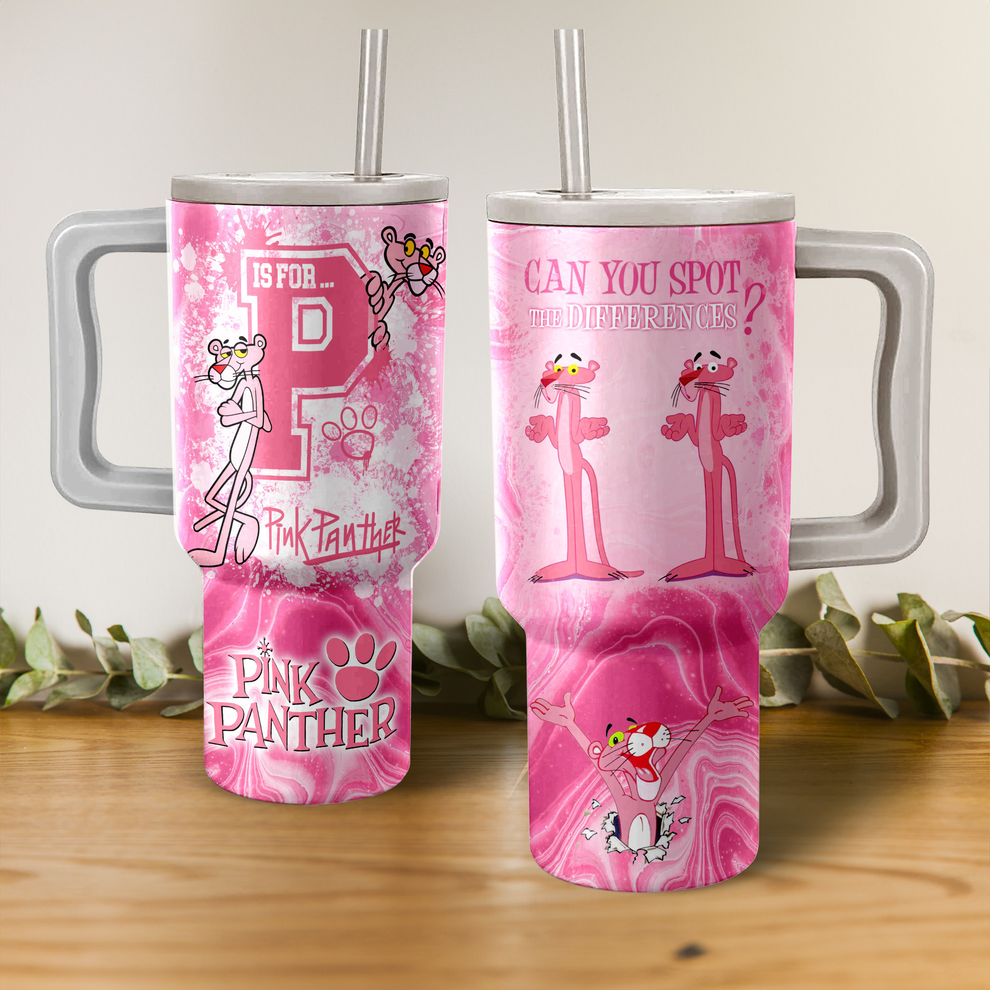 Pink Panther Cartoon Custom Stanley Cup 40 oz 30 oz Tumbler With HandleTVC2301152