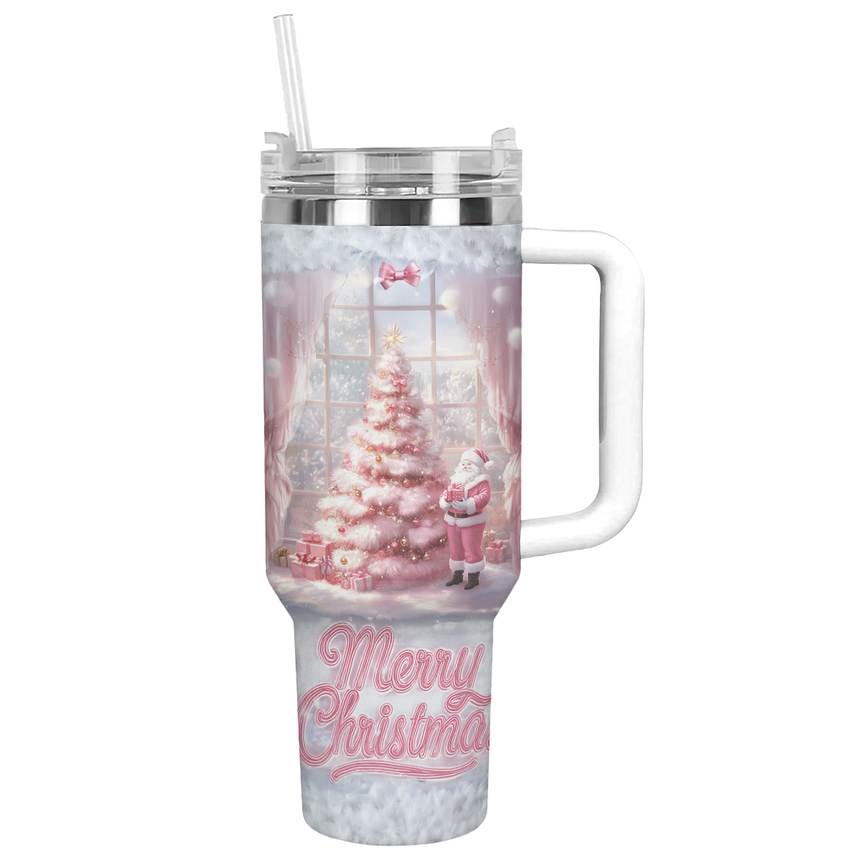 Pink Pinetree Christmas Custom Stanley Cup 40 oz 30 oz Tumbler With HandleTVC2301489