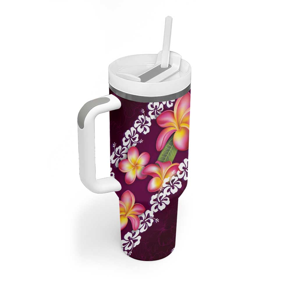 Pink Polynesia Plumeria With Hibiscus Tropical Custom Stanley Cup 40 oz 30 oz Tumbler With HandleTVC2301379 - Image 2