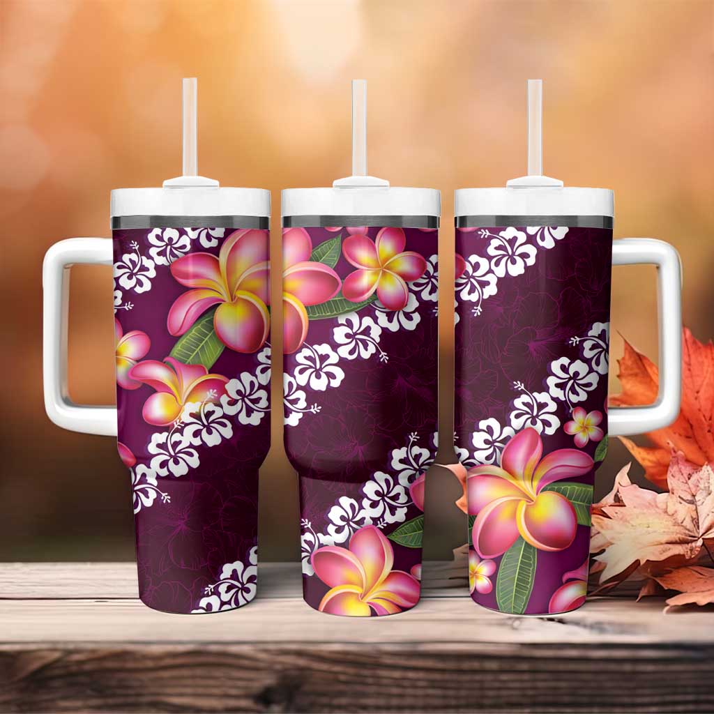 Pink Polynesia Plumeria With Hibiscus Tropical Custom Stanley Cup 40 oz 30 oz Tumbler With HandleTVC2301379 - Image 4