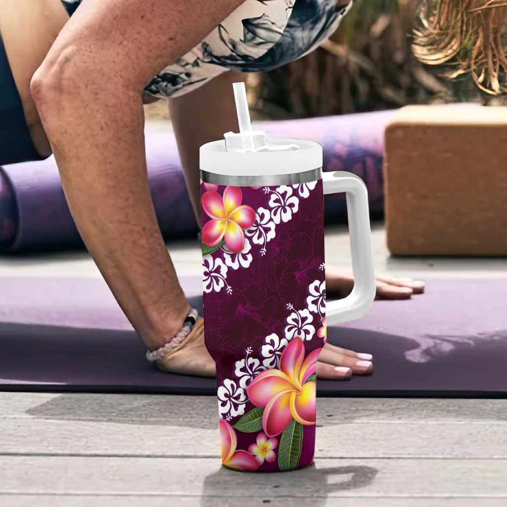 Pink Polynesia Plumeria With Hibiscus Tropical Custom Stanley Cup 40 oz 30 oz Tumbler With HandleTVC2301379 - Image 6