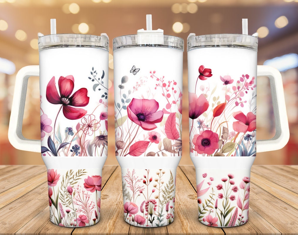 Pink Poppy Custom Stanley Cup 40 oz 30 oz Tumbler With HandleTVC2301939