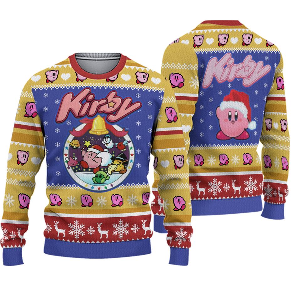 Pink Puff Christmas Kirby Ugly Christmas Sweater