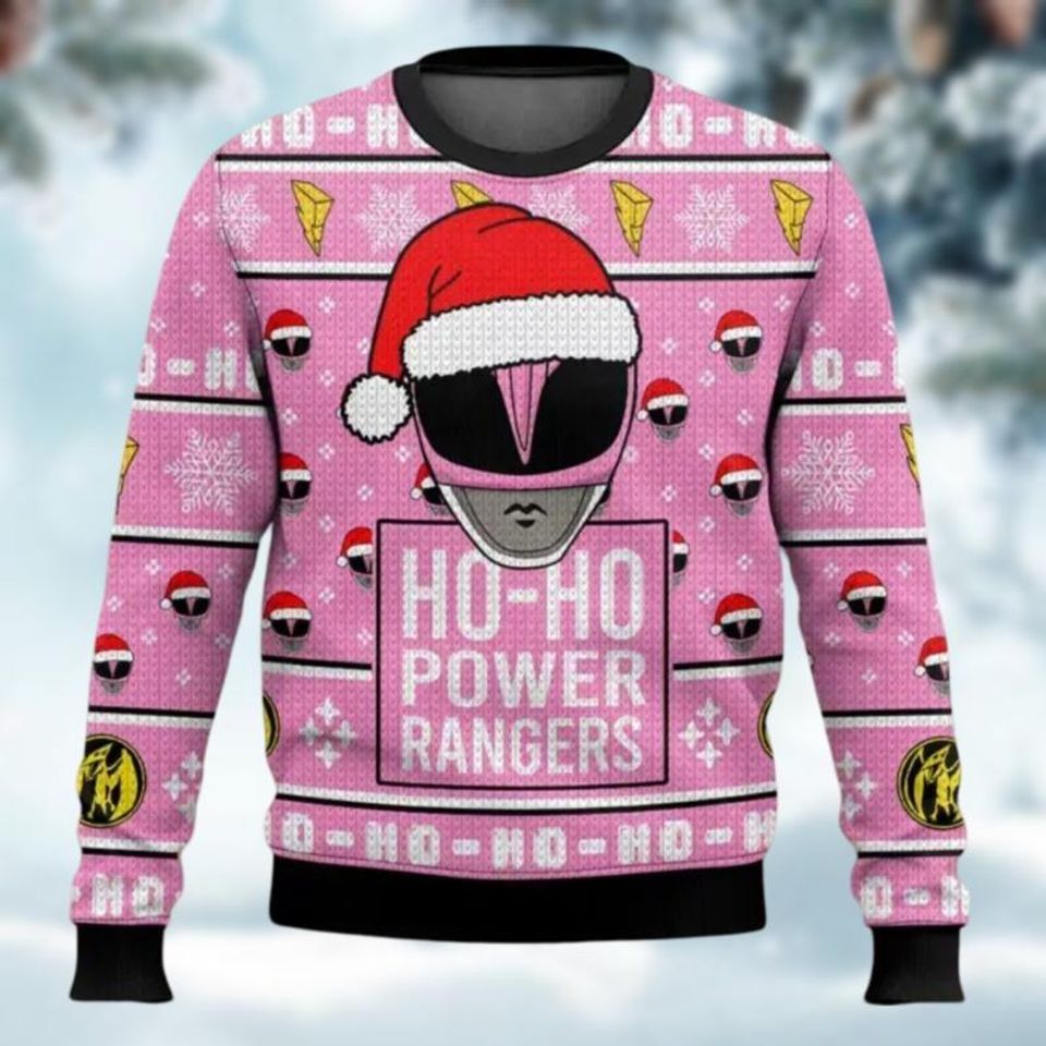 Pink Ranger Ugly Christmas Sweater, Mighty Morphin Xmas Sweater, Power Rangers