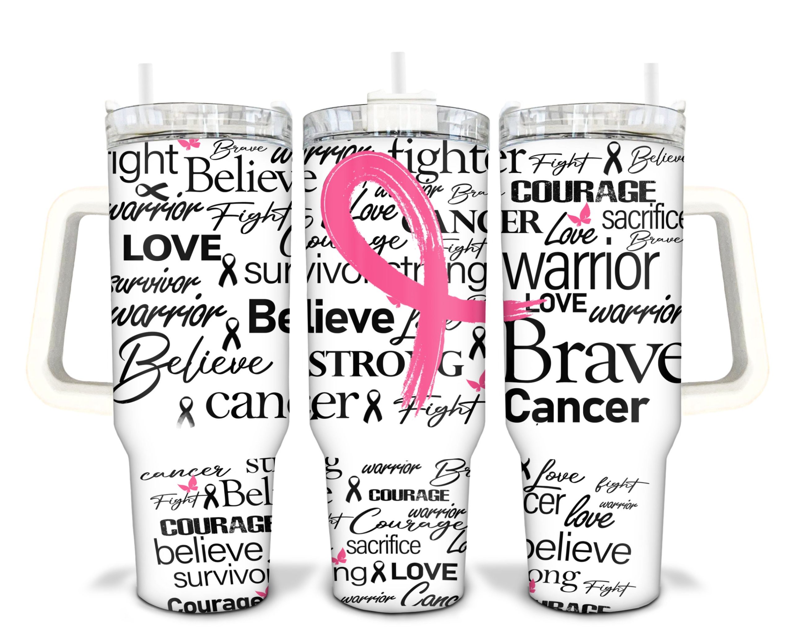 Pink Ribbon Breast Cancer Awareness Custom Stanley Cup 40 oz 30 oz Tumbler With HandleTVC2301911