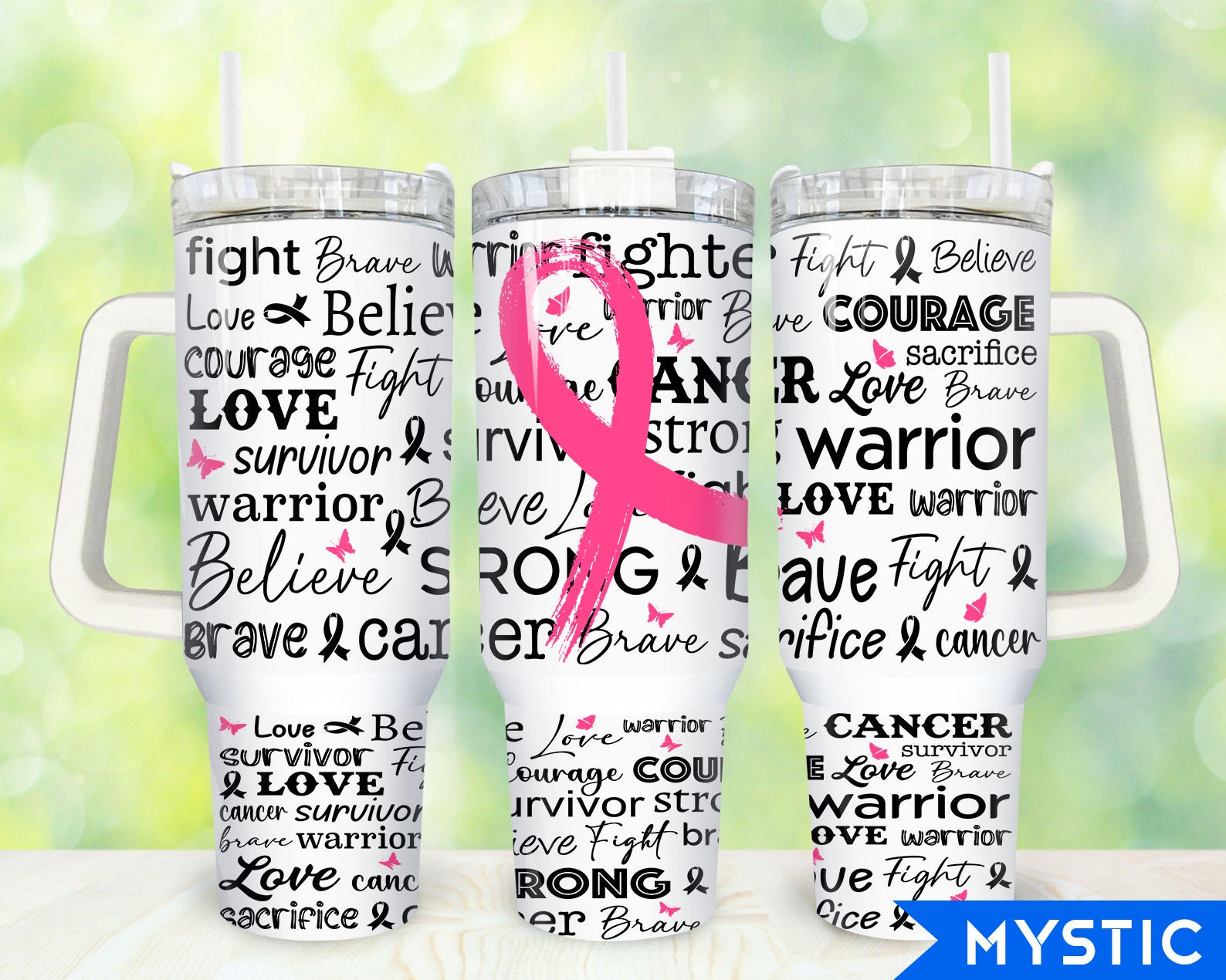 Pink Ribbon Breast Cancer Awareness Custom Stanley Cup 40 oz 30 oz Tumbler With HandleTVC2301919