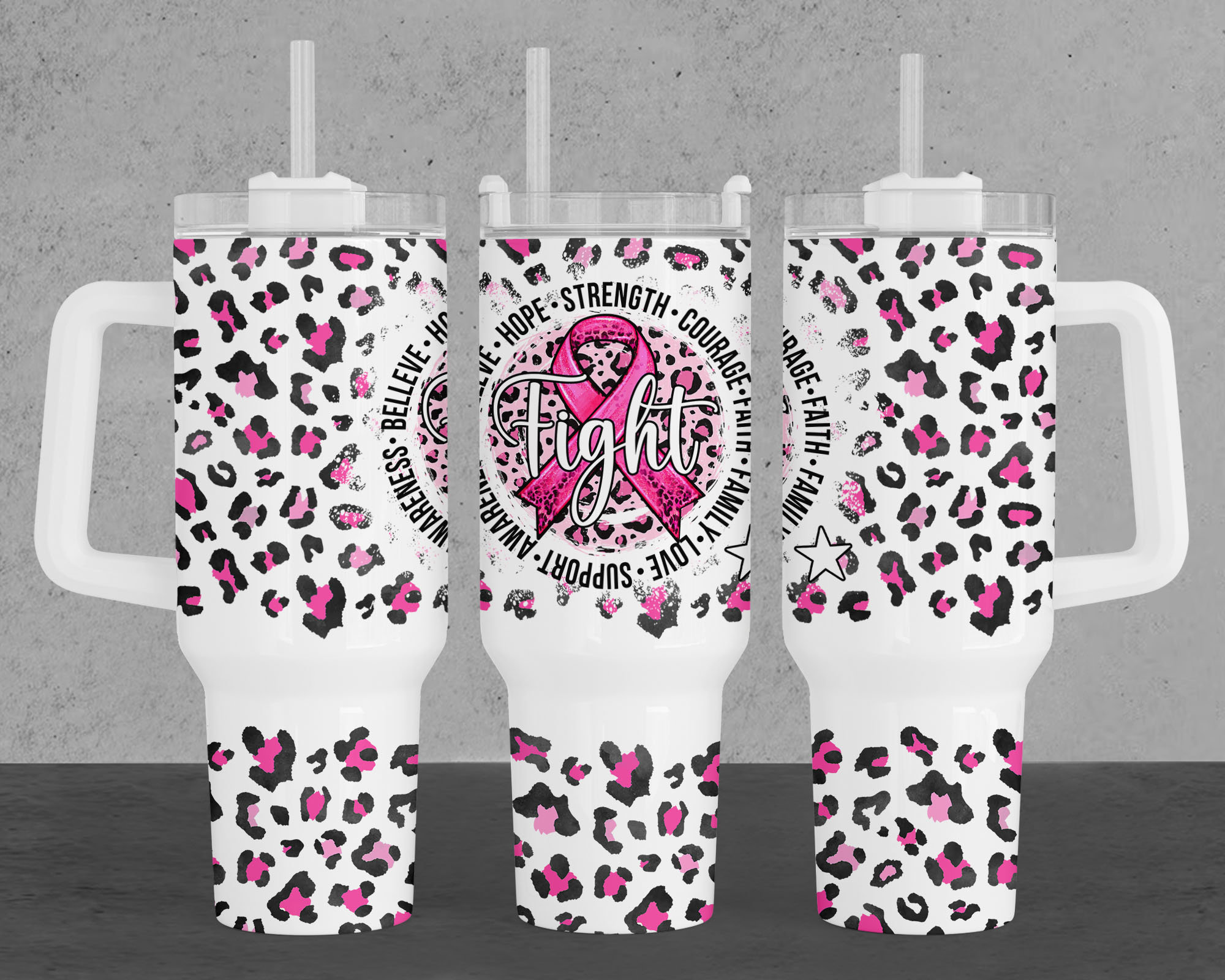Pink Ribbon Breast Cancer Awareness Custom Stanley Cup 40 oz 30 oz Tumbler With HandleTVC2301959