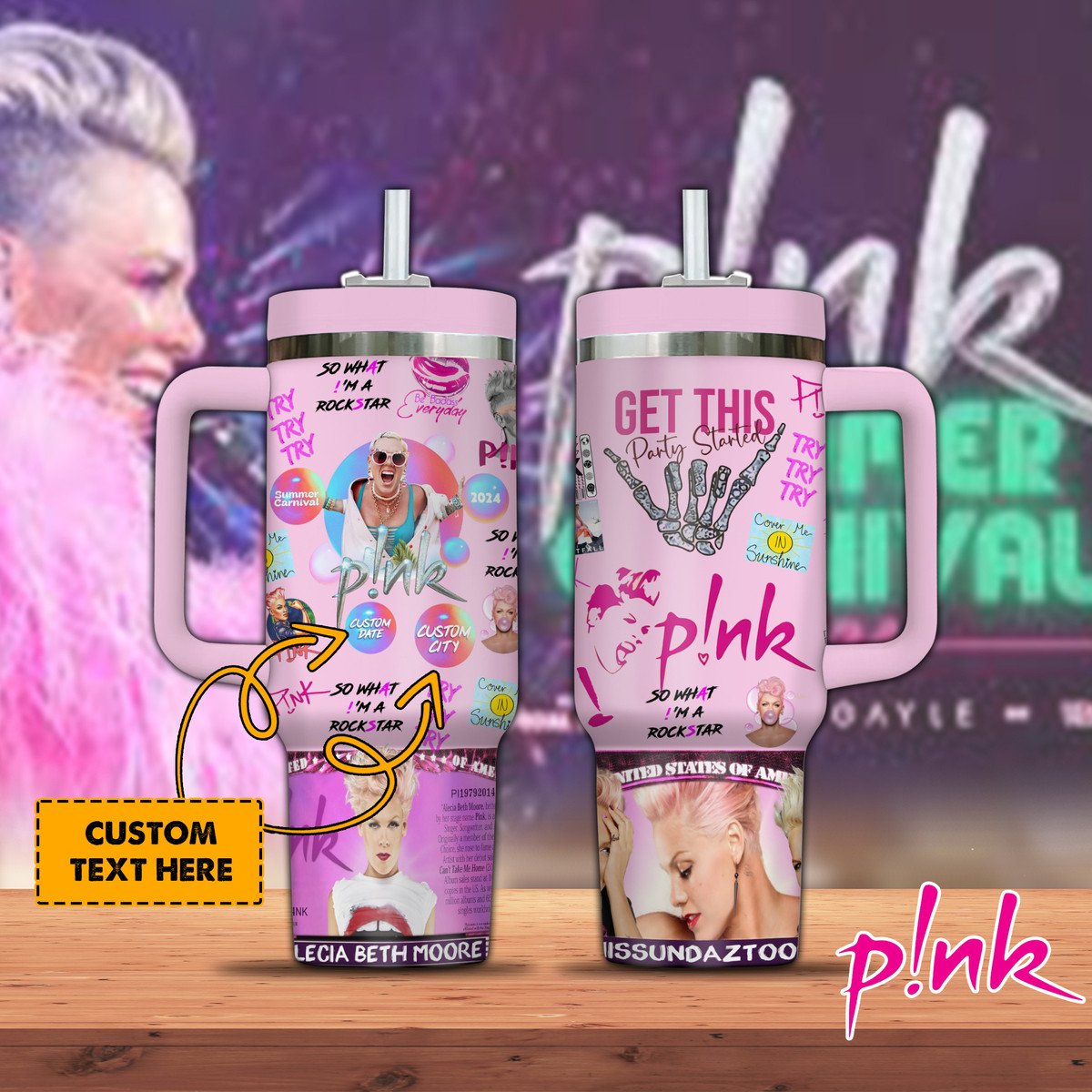 Pink Summer Carnival 2024 Custom Stanley Cup 40 oz 30 oz Tumbler With HandleTVC2301800