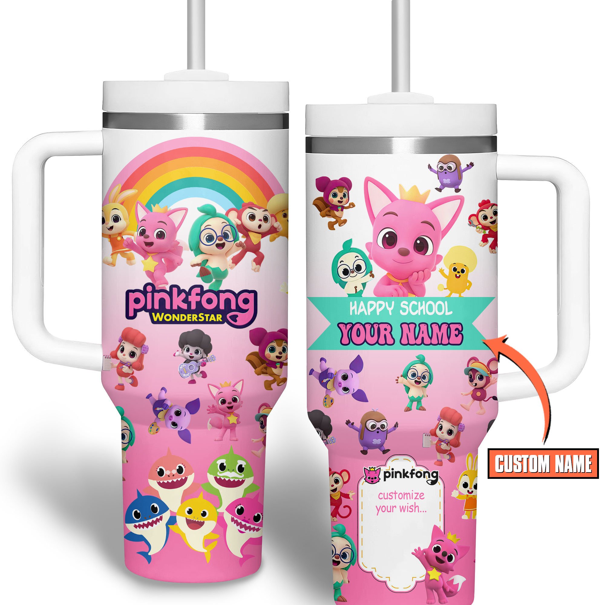 Pinkfong Cartoon Custom Stanley Cup 40 oz 30 oz Tumbler With HandleTVC2301687