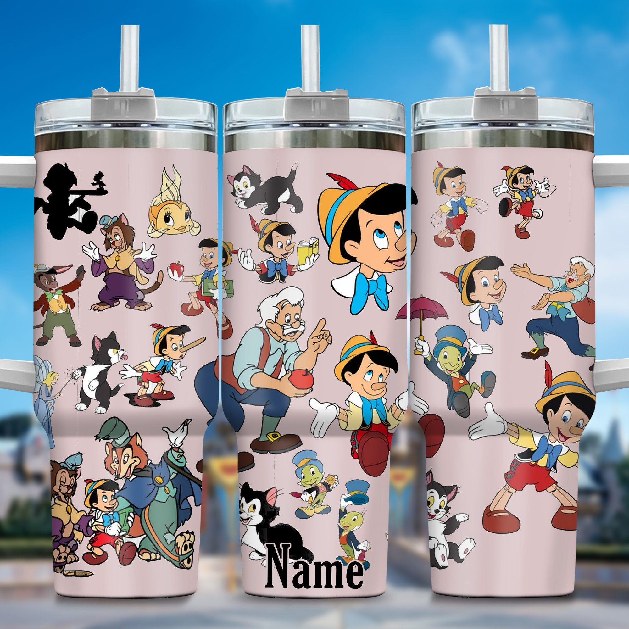 Pinocchio Cartoon Custom Stanley Cup 40 oz 30 oz Tumbler With HandleTVC2301361