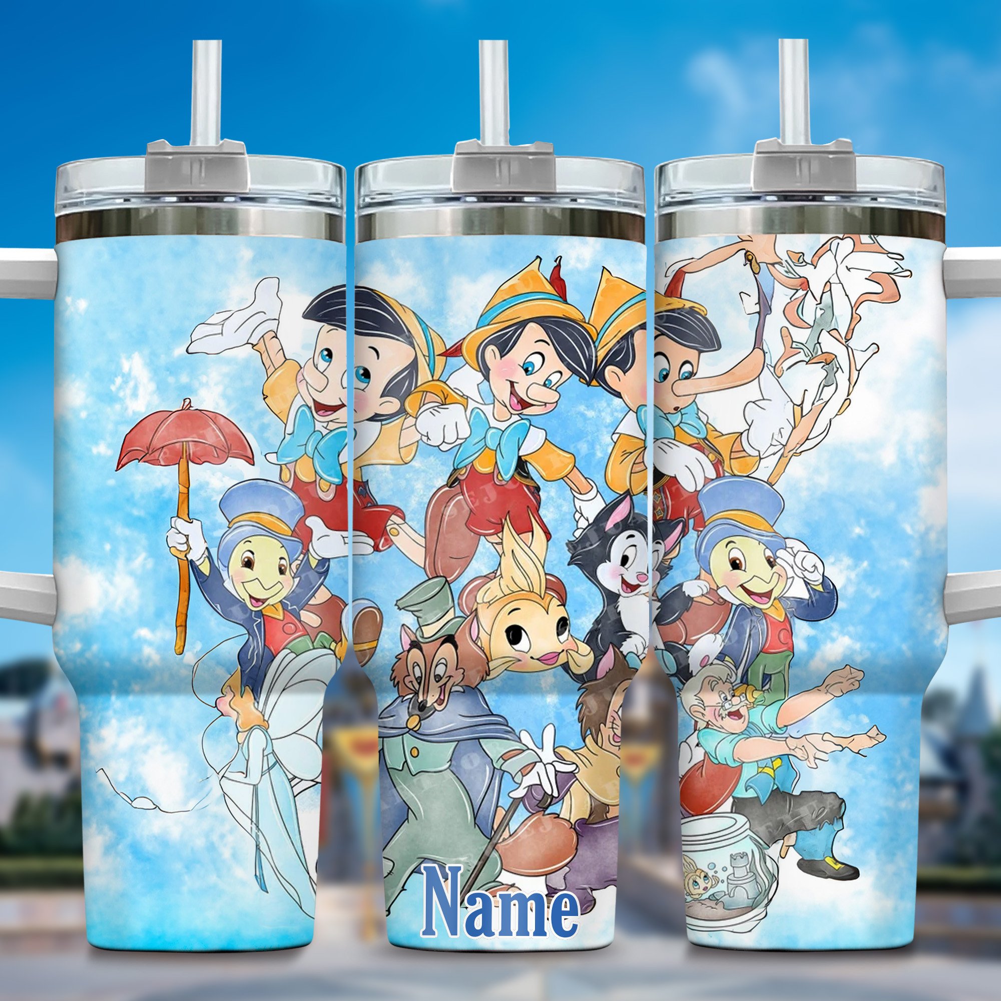 Pinocchio Cartoon Custom Stanley Cup 40 oz 30 oz Tumbler With HandleTVC2301361
