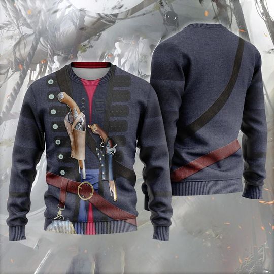 Pirate Costume 3D Full Over Print Hoodie, Buccaneer Halloween Cosplay Halloween Costume Sweatshirt - Image 3