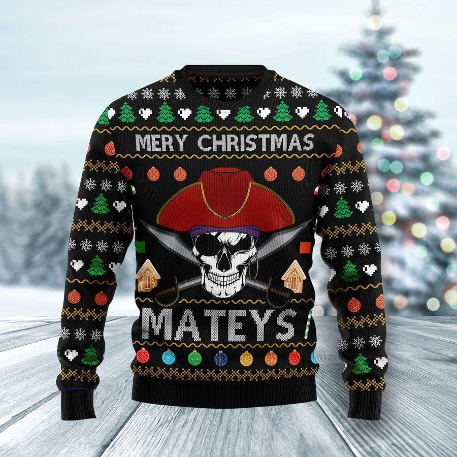 Pirate Skull Ugly Christmas Sweater Adult 3D Funny Matching for family