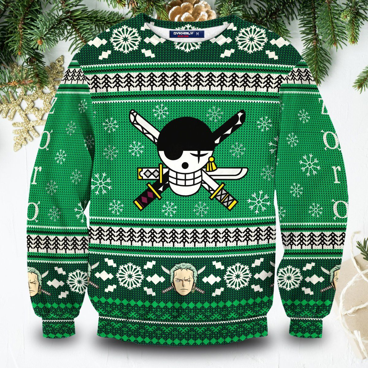 Pirate Zoro Ugly Christmas Sweater Adult 3D Funny Matching for family